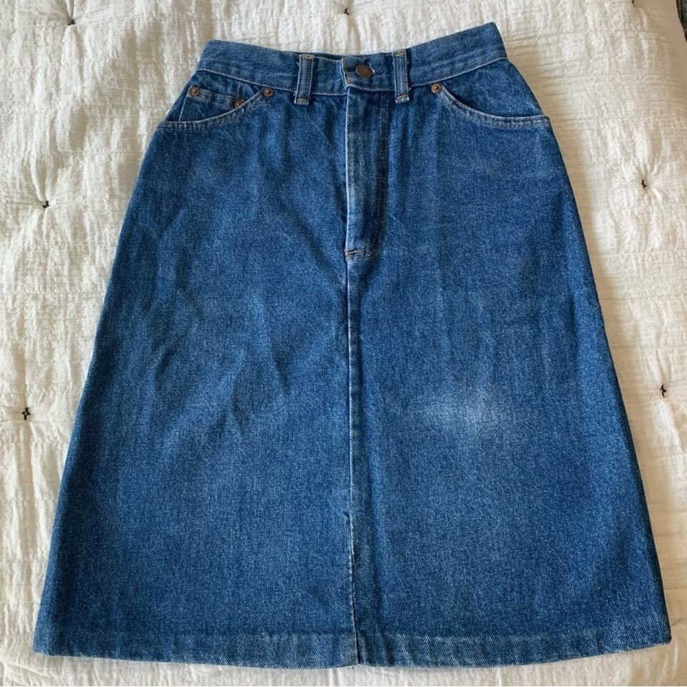 Levi's Dark Blue Denim A-Line Skirt